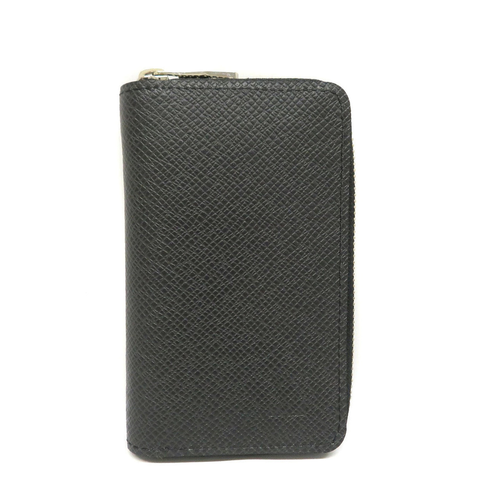 Louis Vuitton Zippy Wallet Coin Purse Taiga Case Leather Black